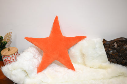 orange velvet shape cushion ( star,cloud)