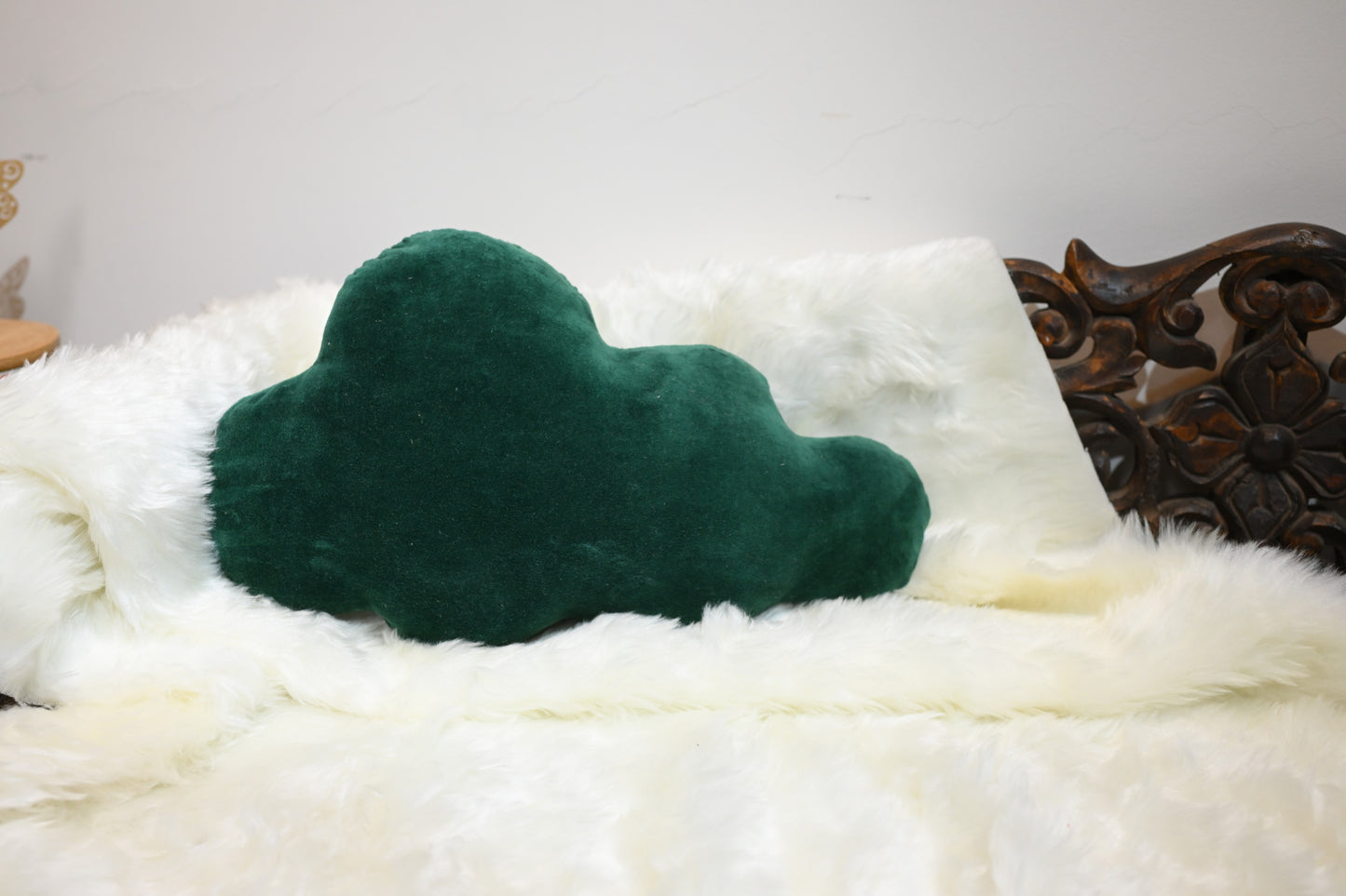 Green  velvet shape cushions ( star,cloud)