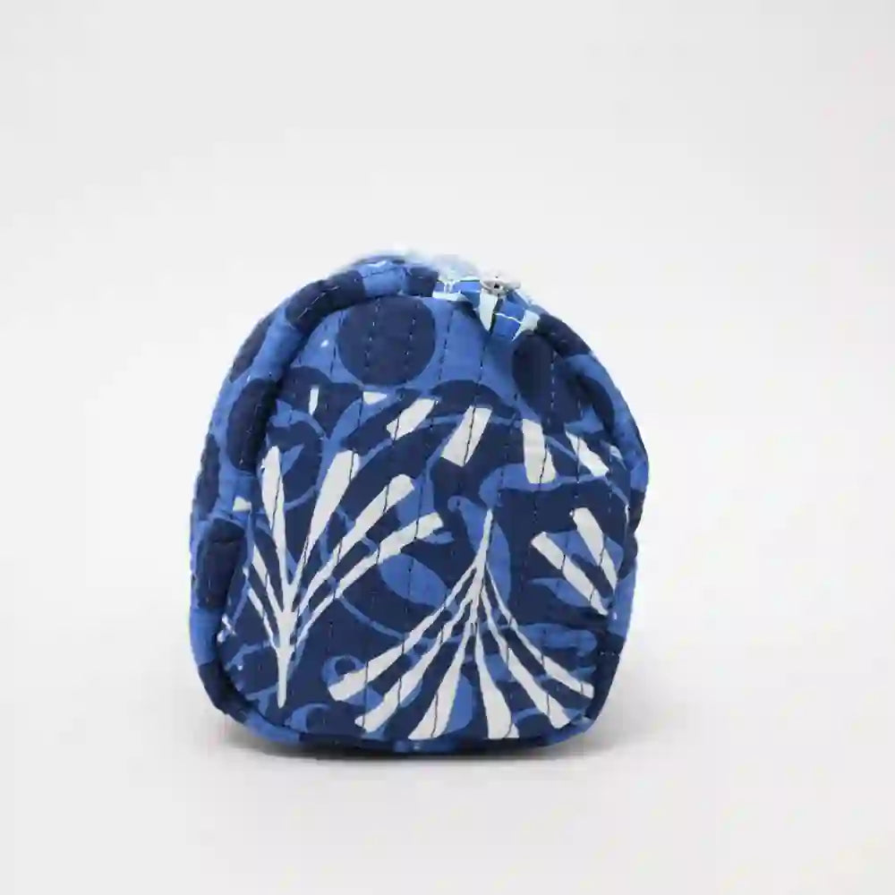Cosmic Dots handblock quilted travel pouch (Set of 3)