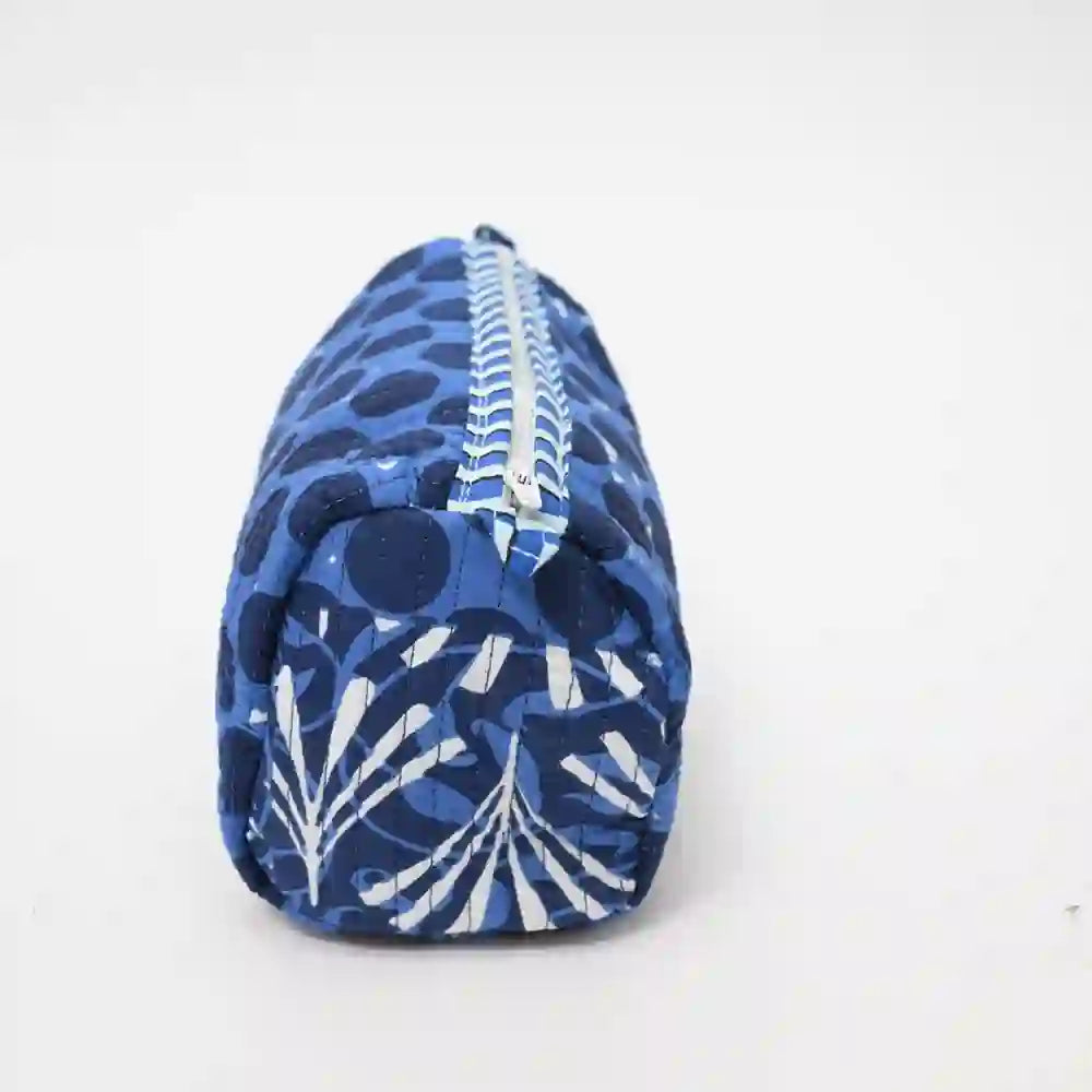 Cosmic Dots handblock quilted travel pouch (Set of 3)