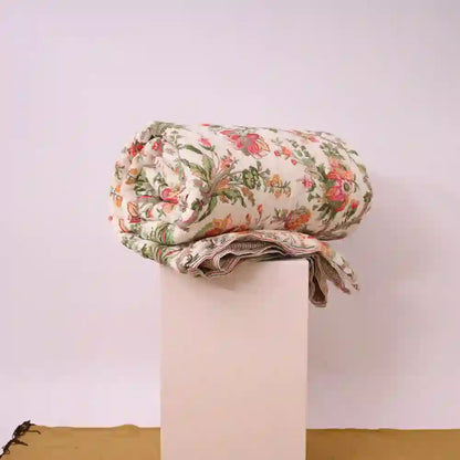 Aurora cotton filled winter print double quilt (Pink)
