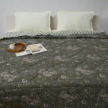Woodland Charm cotton filled winter print double quilt