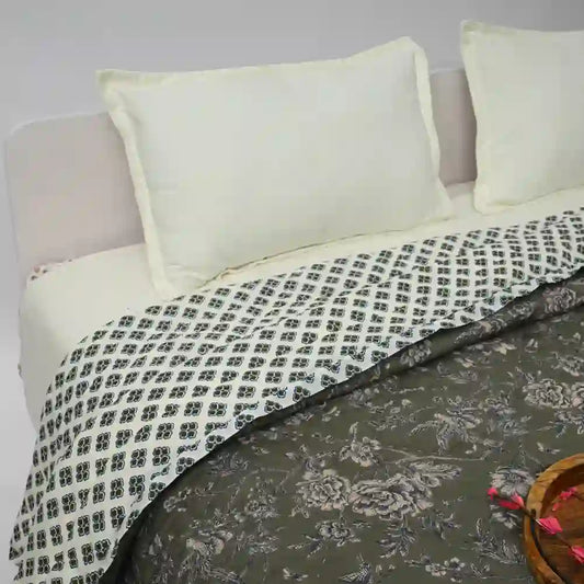 Woodland Charm cotton filled winter print double quilt