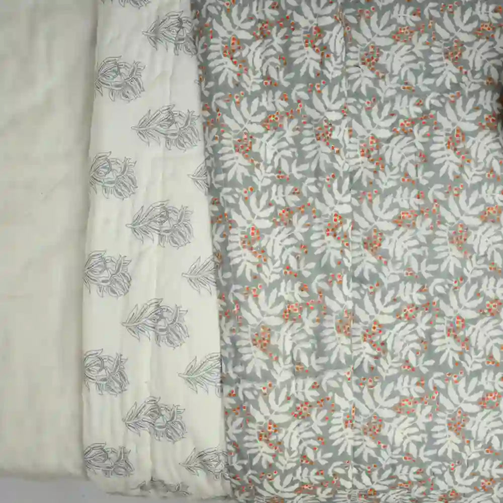 Berry bliss reversible double mulmul quilt