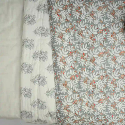 Berry bliss reversible double mulmul quilt