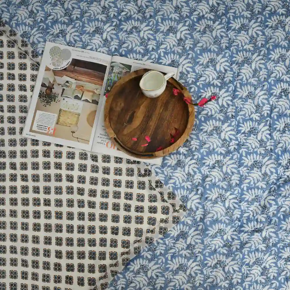 Berry bliss reversible double mulmul quilt