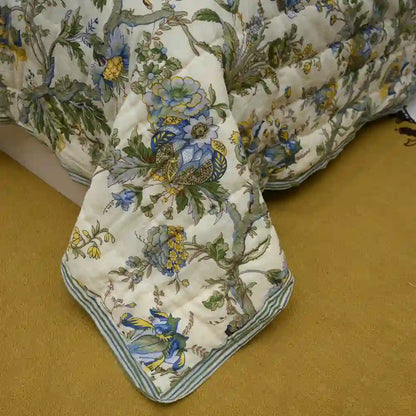 Aurora cotton filled winter print double quilt (Green)