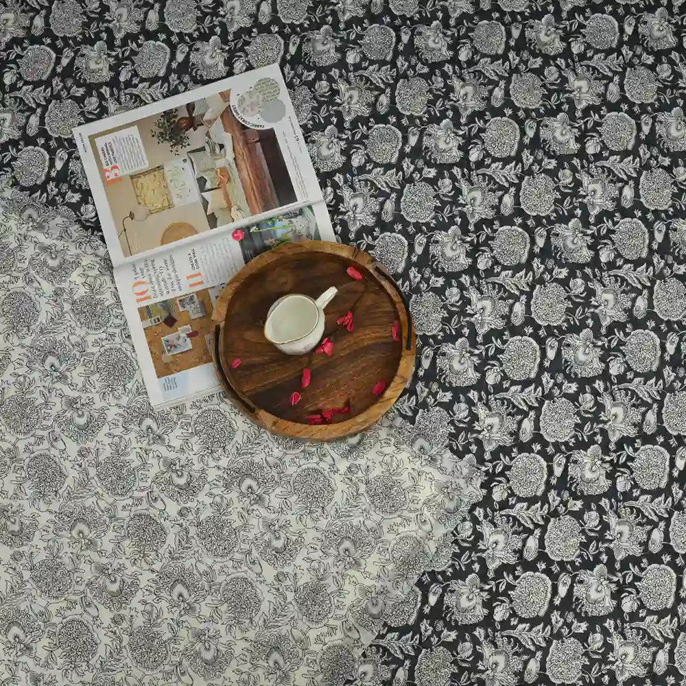 Midnight bloom reversible double mulmul quilt