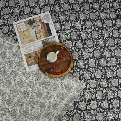 Midnight bloom reversible double mulmul quilt