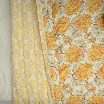 Golden hour bloom reversible double mulmul quilt