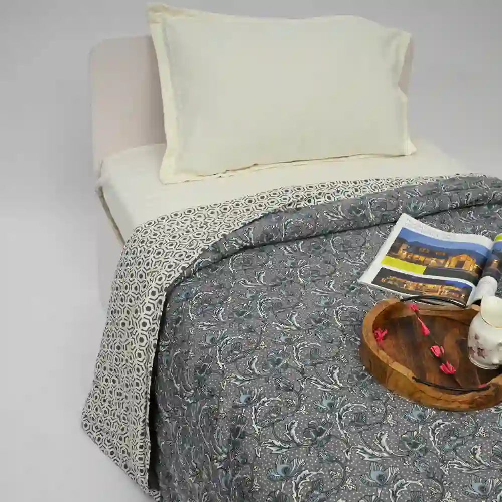Midnight Muse cotton filled winter print medium quilt