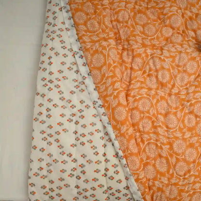 Golden Bloom cotton filled winter print medium quilt