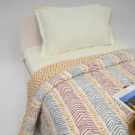 Chevron cotton filled winter print medium quilt