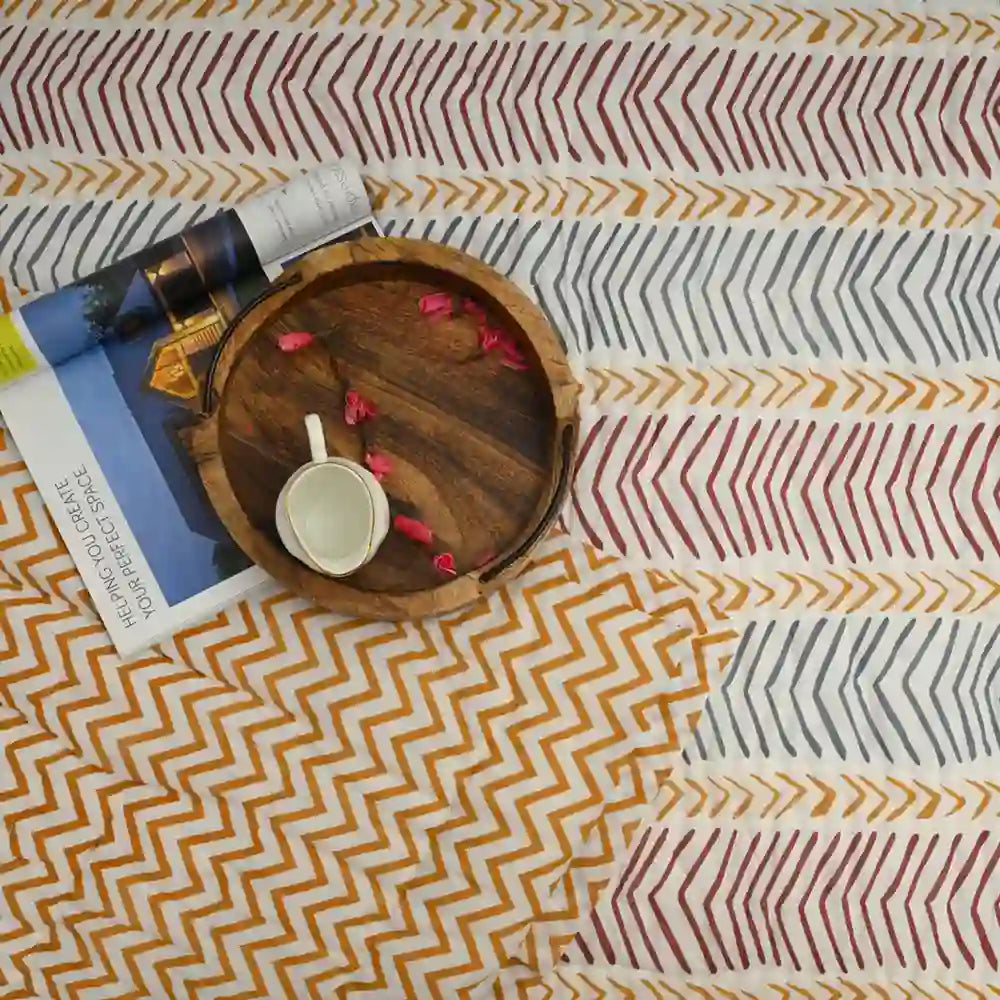 Chevron cotton filled winter print medium quilt