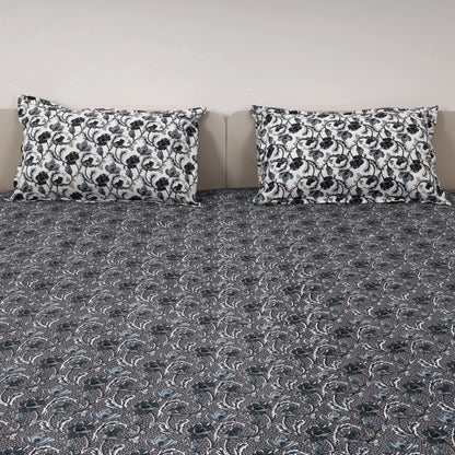 Twilight Bloom 100x100 inches Cotton Bedsheet