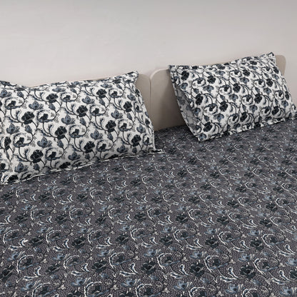 Twilight Bloom 100x100 inches Cotton Bedsheet