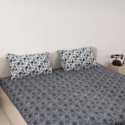 Twilight Bloom 100x100 inches Cotton Bedsheet