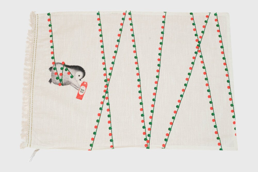 Festive Penguin Kitchen Towels with loop (set of 2)