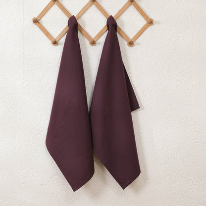 Chocolate Brown kitchen towel with loop (set of 2)