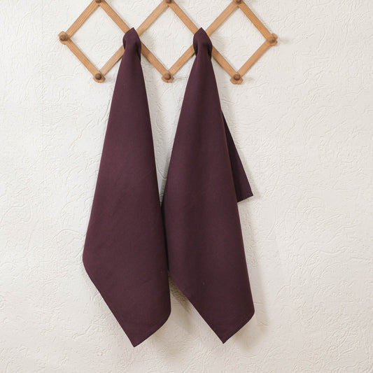 Chocolate Brown kitchen towel with loop (set of 2)