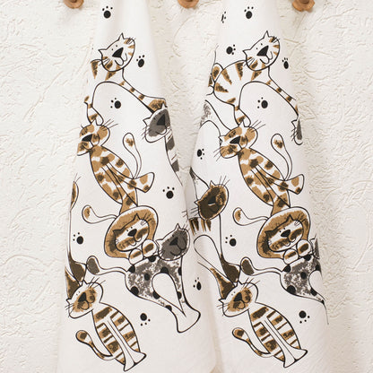 Purrfectly Playful kitchen towels with loop (set of 2)
