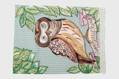 Wise Owl Wisdom kitchen Towel with loop (set of 2)