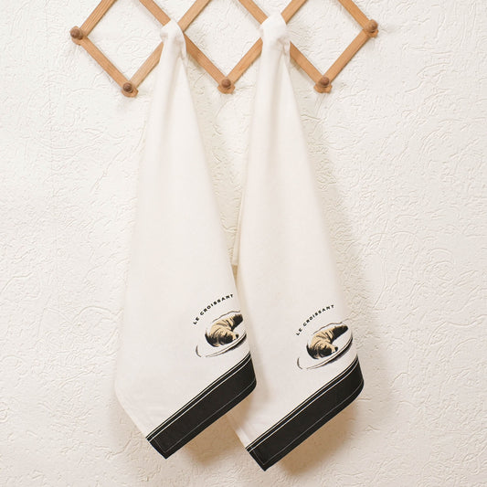 Croissant Kitchen Towels with loop (Set of 2)