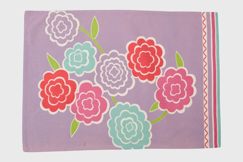 Cheerful Floral Kitchen Towels with loop (Set of 2)