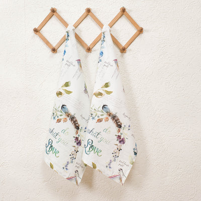 Cottagecore-Inspired Floral Kitchen Towels with loop (Set of 2)