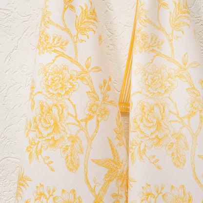 Yellow Floral Kitchen Towels with loop (Set of 2)