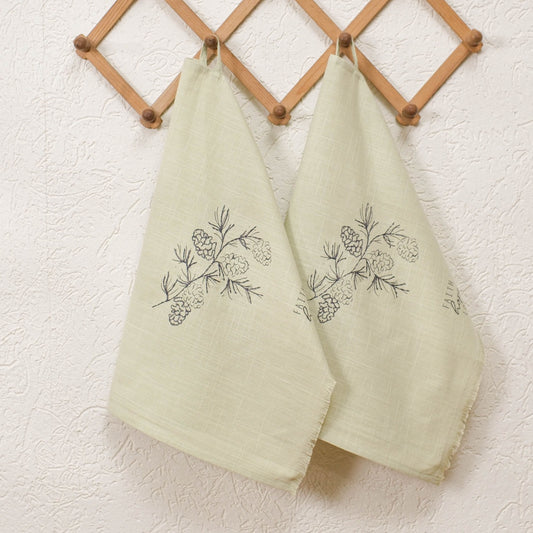 Pine Cone Kitchen Towels with loop (Set of 2)