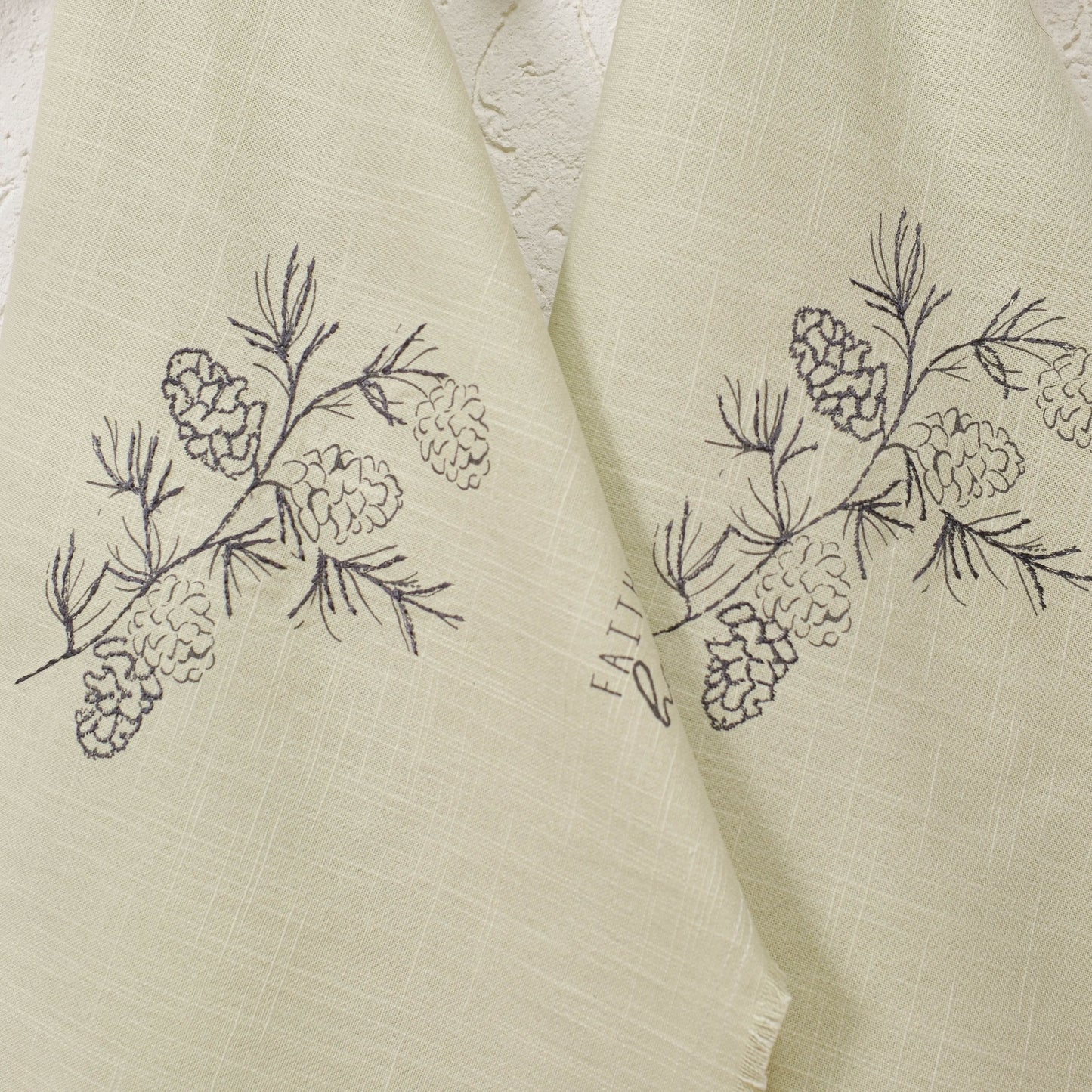 Pine Cone Kitchen Towels with loop (Set of 2)