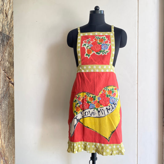 Mama's Heart Hand-Painted Cotton Kitchen Apron