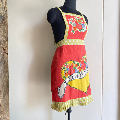 Mama's Heart Hand-Painted Cotton Kitchen Apron
