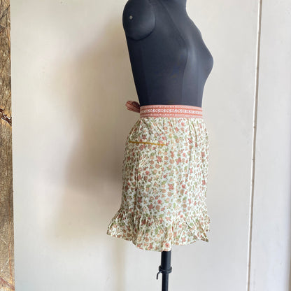 Rustic Bloom Vintage Ruffle Half Apron