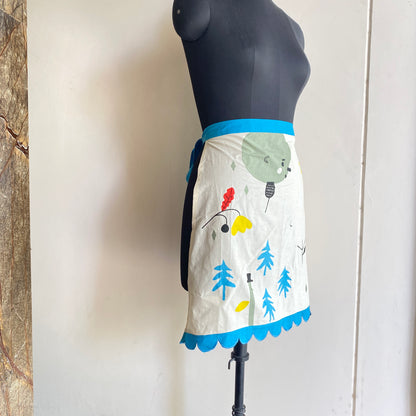 Forest Friends Scallop-Edge Cotton Half Apron