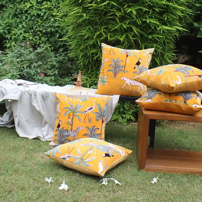 Tropical Safari Velvet Cushion Cover (set of 2)