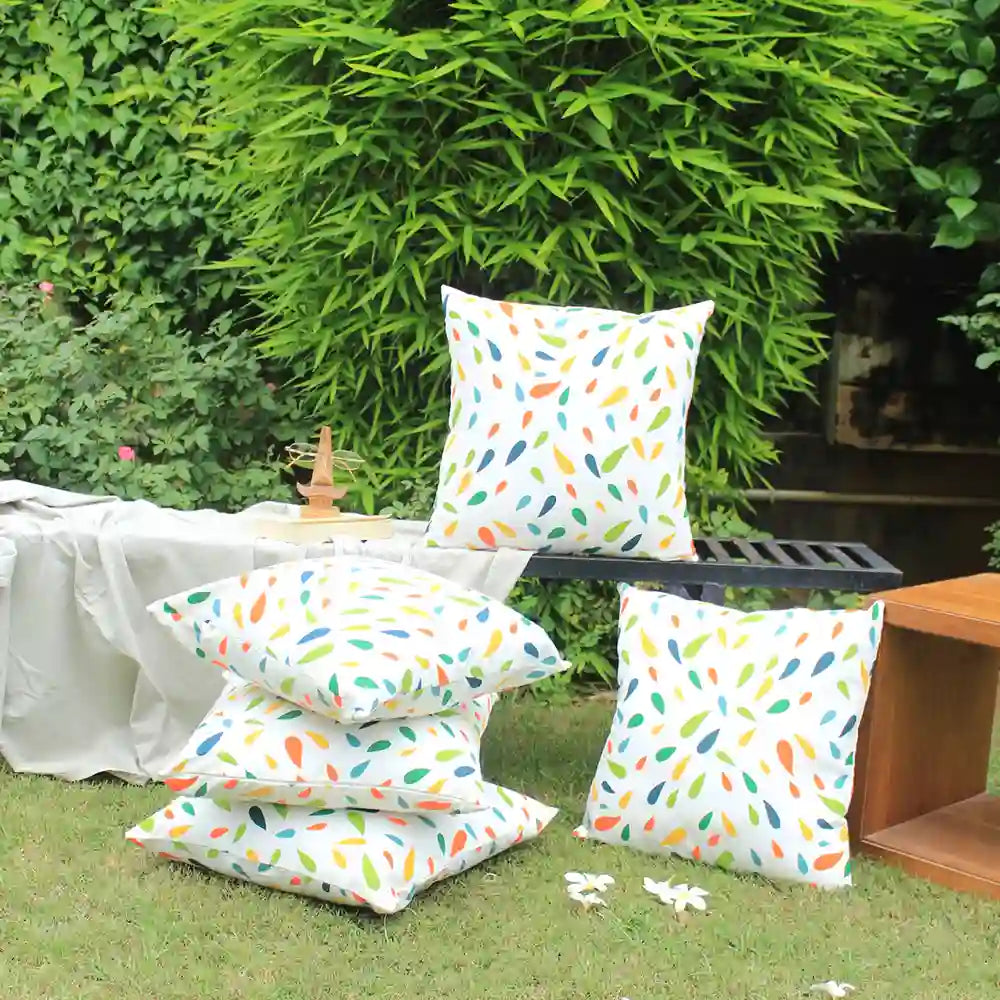 Rainbow Raindrops cotton Cushion Cover (set of 2)