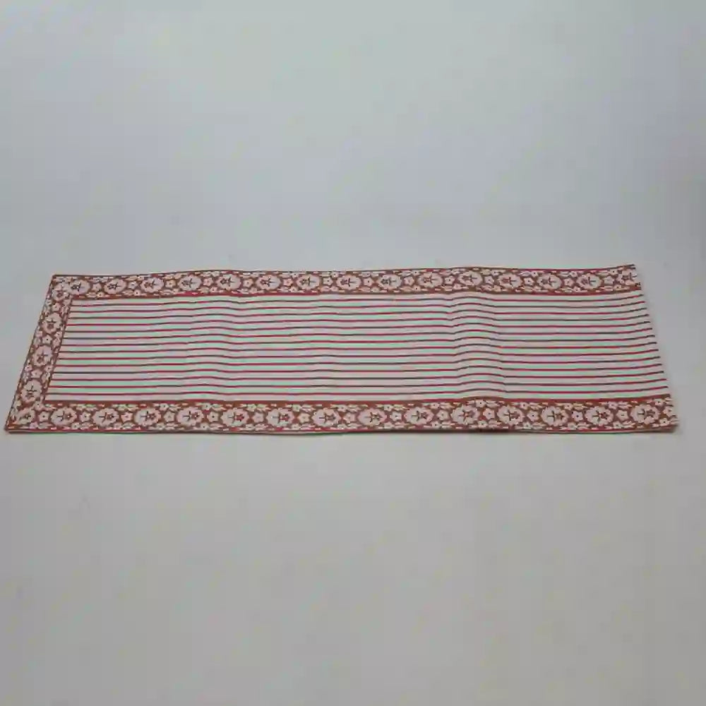 Striped Floral Cotton Table Runner (large)