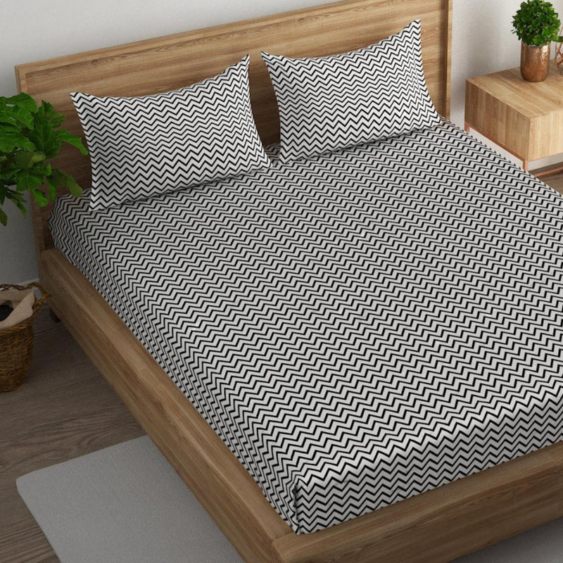 Chevron stripe 108x108 inches Cotton Bedsheet