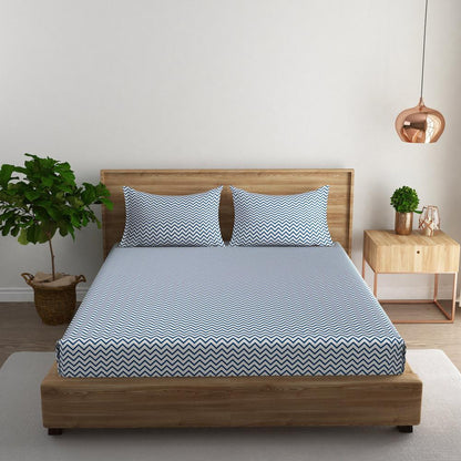 Chevron stripe 108x108 inches Cotton Bedsheet