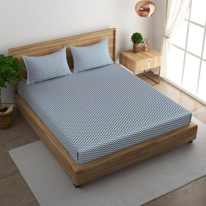 Chevron stripe 108x108 inches Cotton Bedsheet