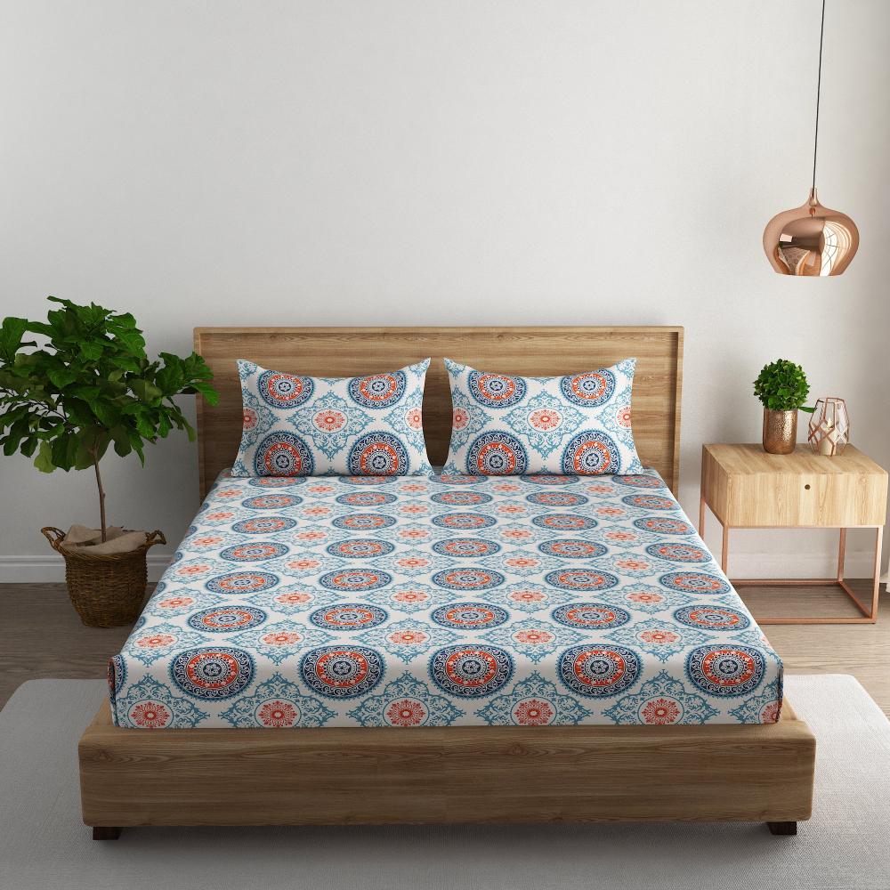 Mandala medallion 100x100 inches Cotton Bedsheet
