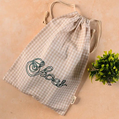 Rustic Gingham Shoe Sack