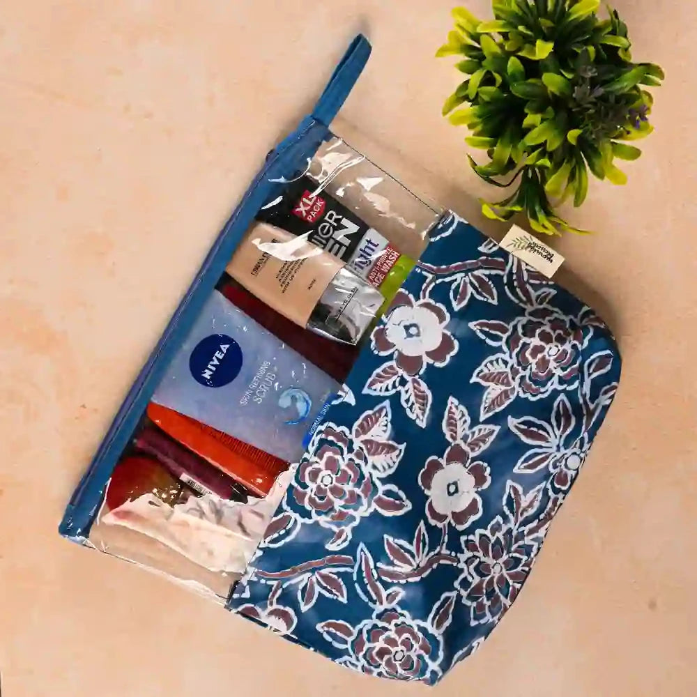 Indigo Floral Vanity Case