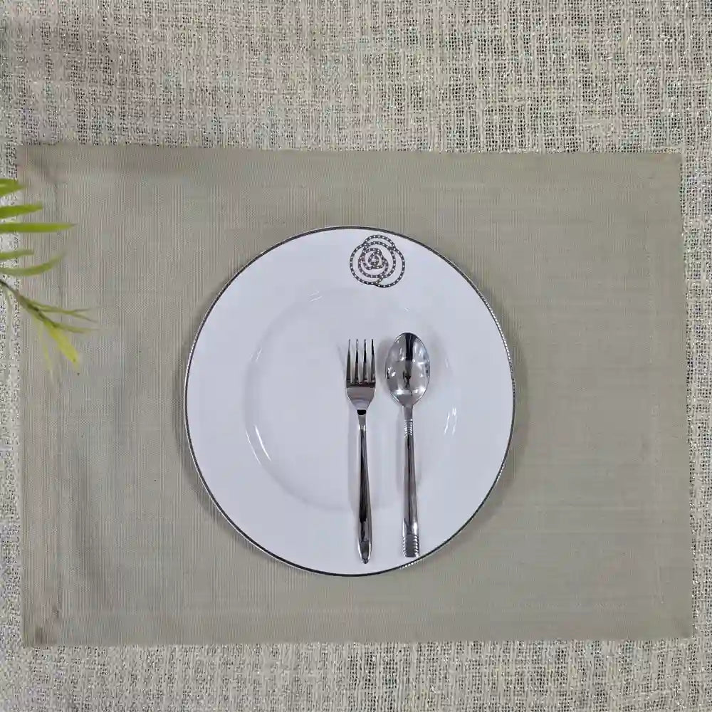 Textured Elegance Grey Cotton Placemat (set of 6)