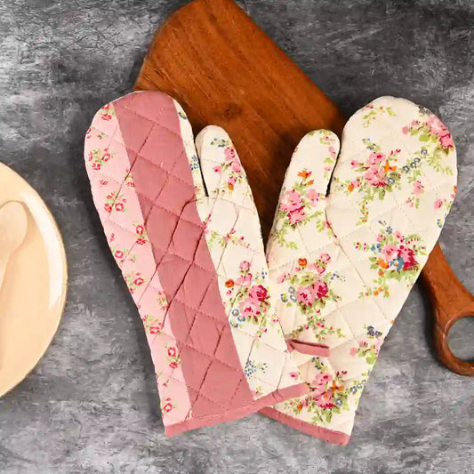 Floral Delight Quilted Oven Mitts (set of 2)