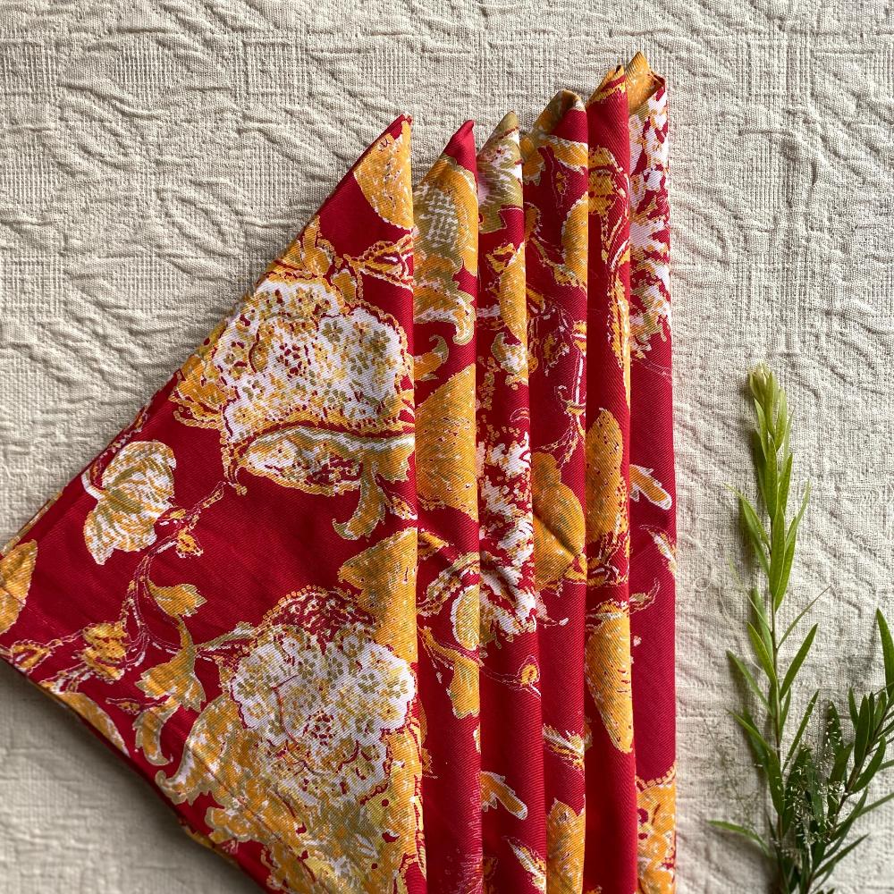 Crimson Floral Napkin (set of 6)