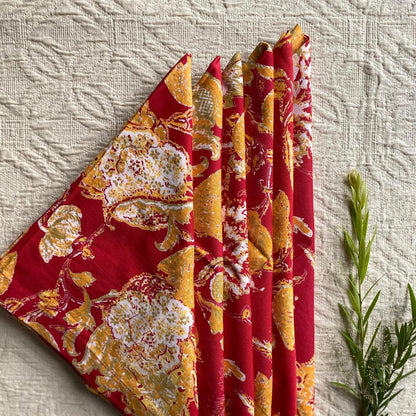 Crimson Floral Napkin (set of 6)