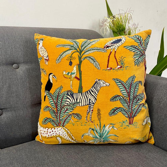 Tropical Safari Velvet Cushion Cover (set of 2)